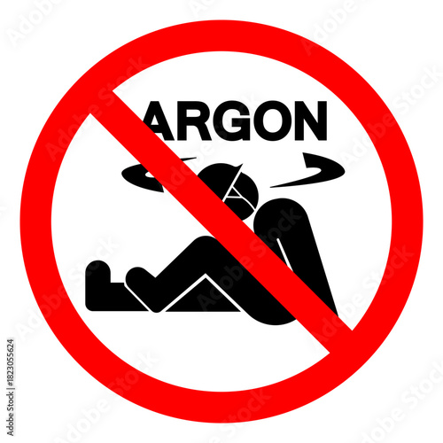 Injury Hazard Danger Argon Asphyxiation Hazard Symbol Sign ,Vector Illustration, Isolate On White Background Label.EPS10