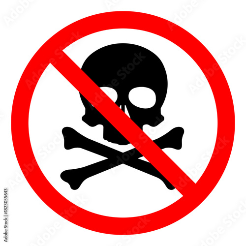 Injury Hazard Skull Hazadous Chemical Symbol Sign,Vector Illustration, Isolated On White Background Label.EPS10