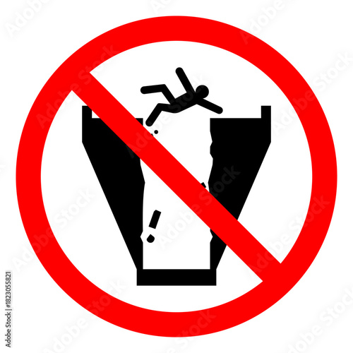 Injury Hazard Fall into Hopper Symbol Sign,Vector Illustration, Isolated On White Background Label.EPS10