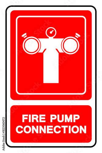 Fire Pump Connection Symbol Sign ,Vector Illustration, Isolate On White Background Label .EPS10