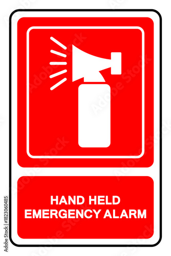 Hand Held Emergency Alarm Symbol Sign ,Vector Illustration, Isolate On White Background Label .EPS10