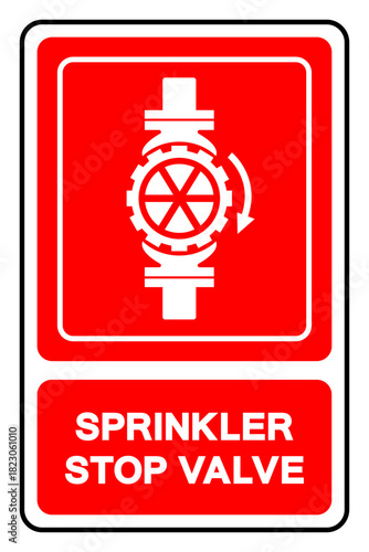 Sprinkler Stop Valve Symbol Sign, Vector Illustration, Isolate On White Background Label. EPS10