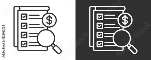 Audit Icon Set Vector Collection Isolated In Black And White