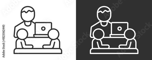 Interview Icon Set Vector Collection Isolated In Black And White
