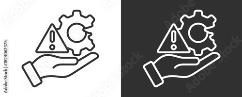 Risk Management Icon Set Vector Collection Isolated In Black And White