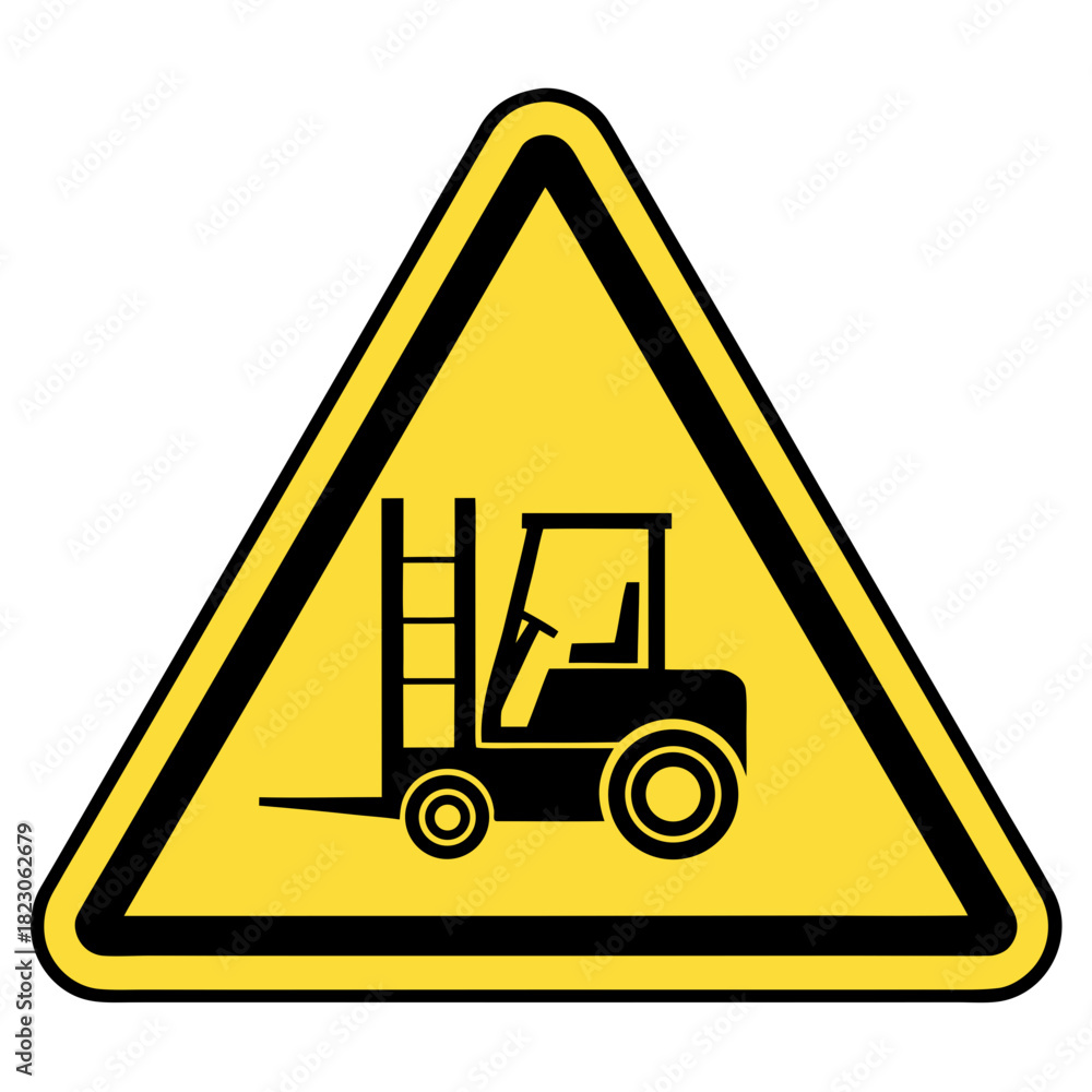 Naklejka premium Vector illustration of a forklift truck sign