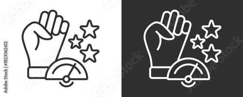 Over Confidence Icon Set Vector Collection Isolated In Black And White