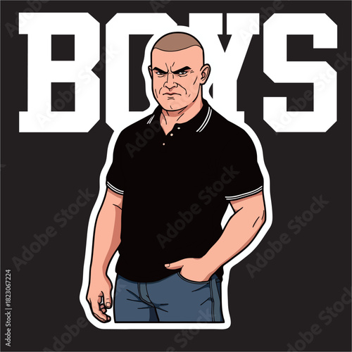 A vector of Skinhead boys 