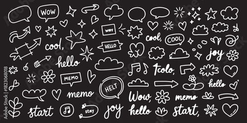 Icon cute background line flower element hand heart pattern star drawn. Background icon cute cloud vector sticker crayon cartoon child children arrow sketch summer school shape chalk text set graphic