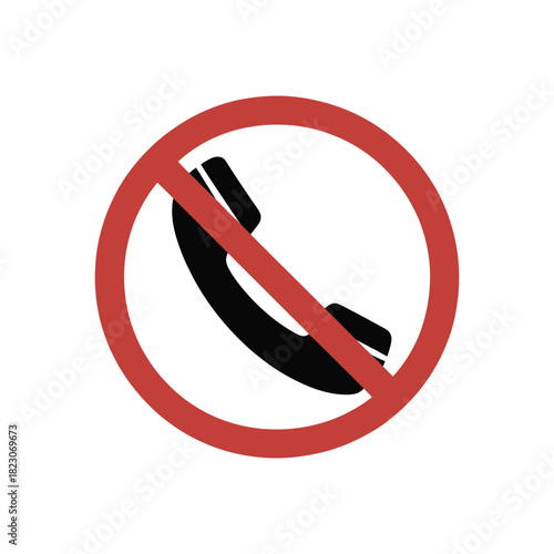No Phone Calls Sign - Prohibition, Silence & Communication Restriction