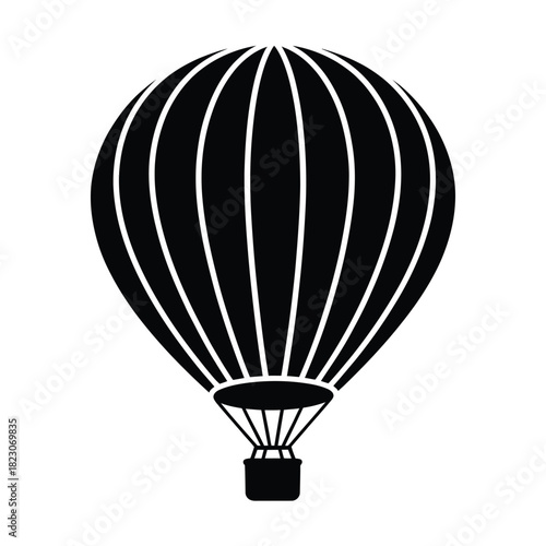 Hot Air Balloon Silhouette - Adventure, Travel & Flight Symbol