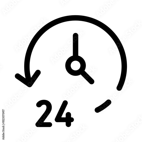 E-commerce line icon. 24 hour customer service symbol.
