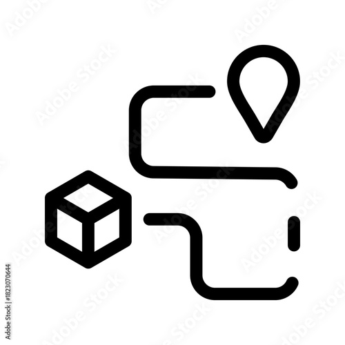E-commerce line icon. The process of shipping goods to customers.