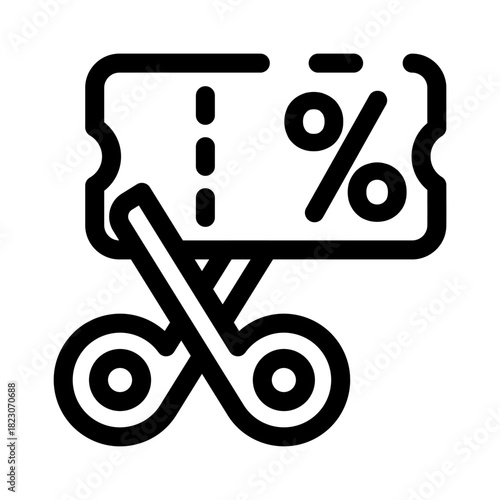 E-commerce line icon. Coupon tag with percent symbol.