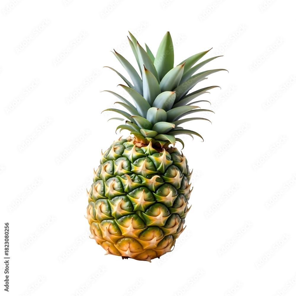 Fototapeta premium Fresh Whole Pineapple with Green Crown