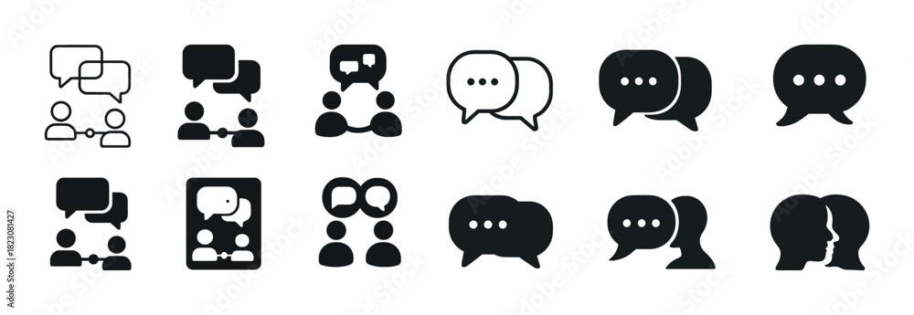 Obraz premium Collection of communication icon designs in black and white