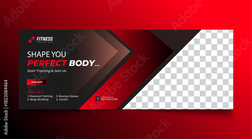 Fitness social media banner for gym, workout, and healthy lifestyle promotion1