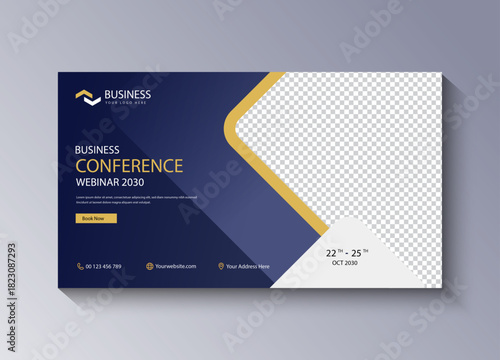 Professional business webinar presentation with corporate team speaker