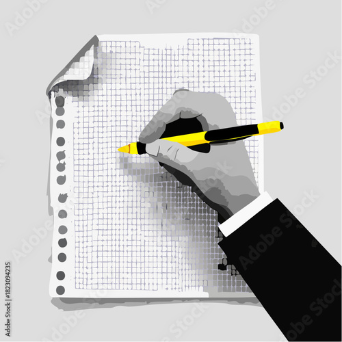 Writing Illustration Hand Pen Paper Sketching Concept