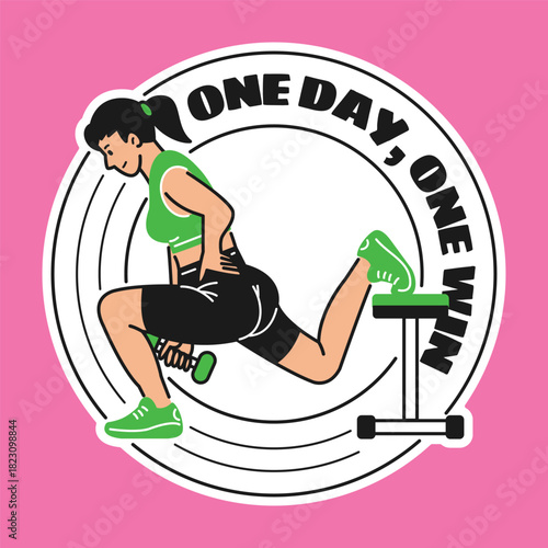 People woman wellness gym workout quote sticker