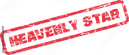 Heavenly Star Red Grunge Stamp Imprint for Divine Guidance and Bright Shining Destiny