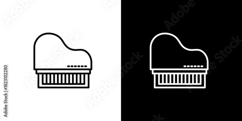 Classic grand piano outline icon for musical themes, elegant designs, and artistic representations of rhythm and melody