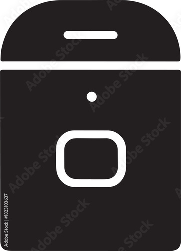 Black safe box icon for money security and deposit protection design element