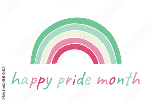 Colorful rainbow shape Abrosexual pride flag Happy pride day LGBTQIA community Pride Month Vector hand drawn doodle for posters, stickers, logo, cards