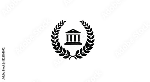 Ancient Pillar Building Logo Vector – Classic Column, Government, Department Emblem