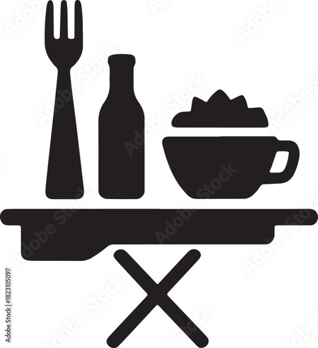 No room service symbol representing dining not allowed sign on transparent background