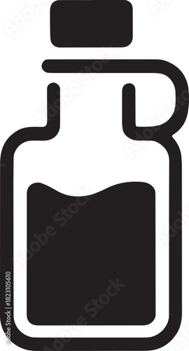 Silhouette of potion bottle for witchcraft and magical elixir concept design