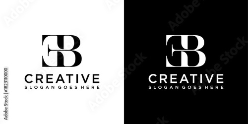 EB or BE initial letter logo design vector concept