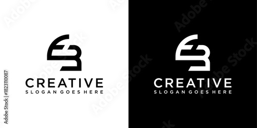 EB or BE initial letter logo design vector concept