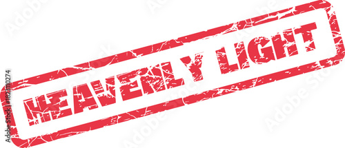 Heavenly Light Grunge Red Rubber Stamp Representing Divine Illumination and Spiritual Guidance