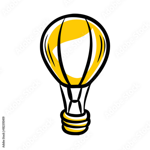 Vector illustration of a hot air balloon floating