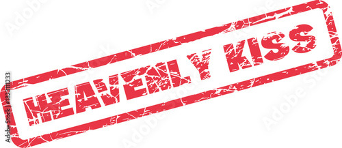 Heavenly Kiss Grunge Red Rubber Stamp Symbolizing Divine Affection and Loving Tenderness