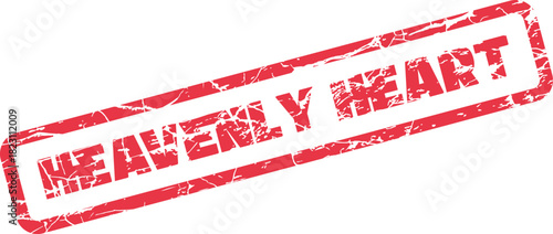 Vibrant red rubber stamp bearing Heavenly Heart to express deep affection and compassion