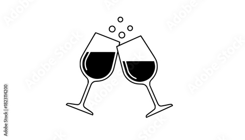 Wine Glass Celebration Simple Flat Vector Icon
