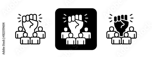 Freedom  Solid color and black line drawing vector illustration set