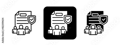 Public  Solid color and black line drawing vector illustration set