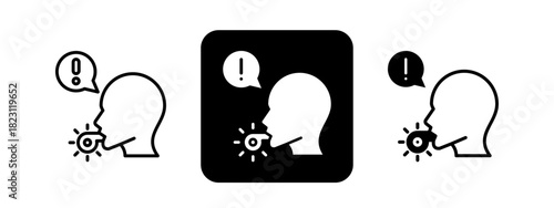 Whistle Blower  Solid color and black line drawing vector illustration set