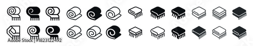 Set of stylized icons for toilet paper and sanitary products