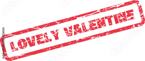 Official red grunge rubber stamp wishing a heartfelt Lovely Valentine