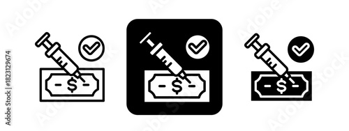 Stimulus  Solid color and black line drawing vector illustration set