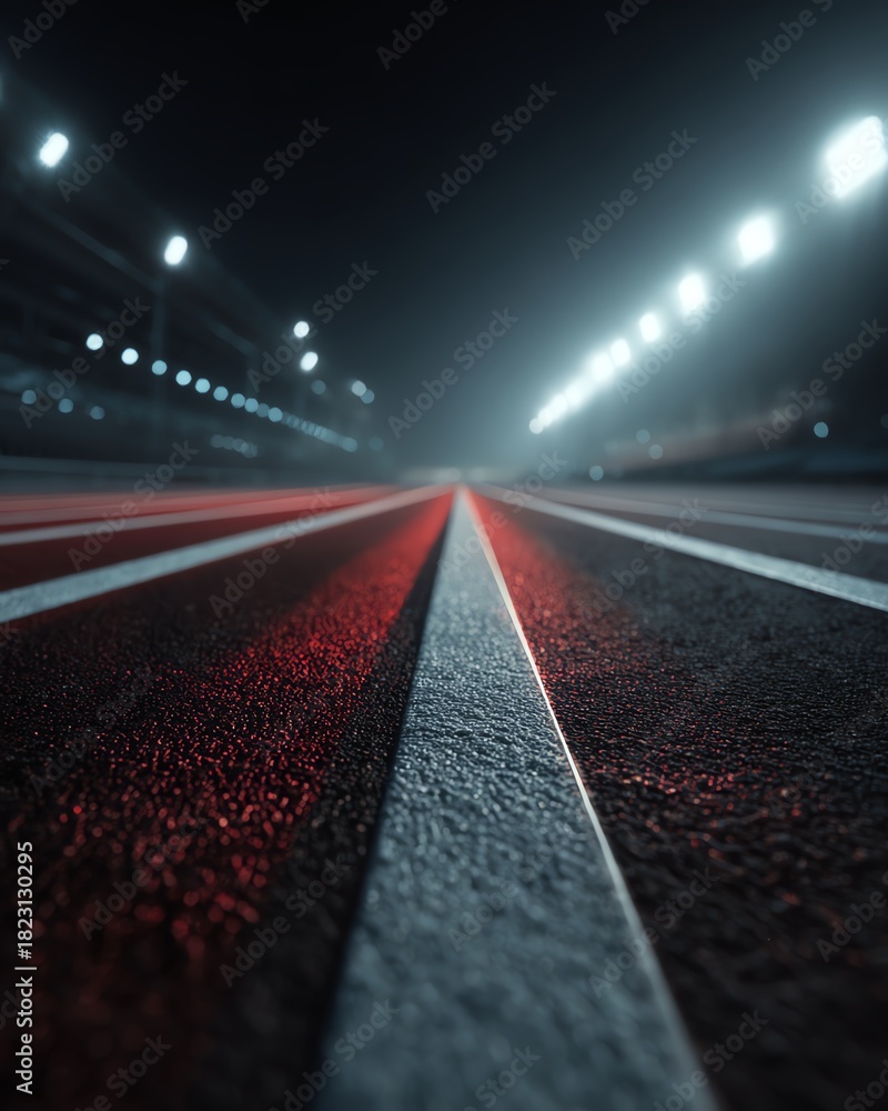 Fototapeta premium Parallel lines narrowing into focus, goals, sharp determination