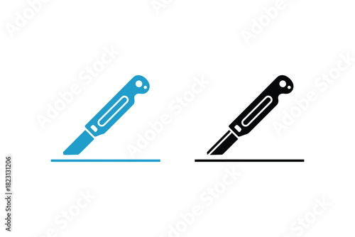 Scalpel icons showing surgical instruments and cutting tools