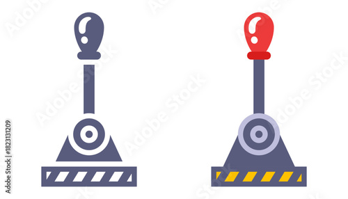 Lever of the mechanism for switching on. Flat illustration.