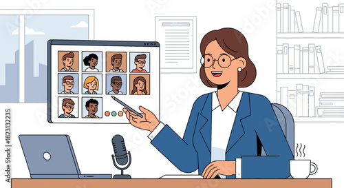 Virtual Meeting Presentation Online Conference with Diverse Participants