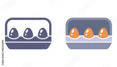 Eggs Tray line icon. Vector illustration