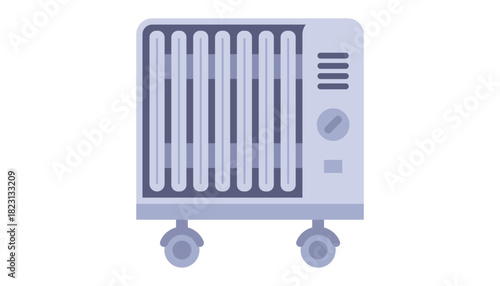 Floor heater for heating an apartment black icon. Flat illustration